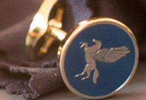 Silver and blue cufflinks