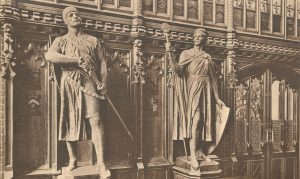 Two of Henry Armstead's bronze statues in the old gothic Hall