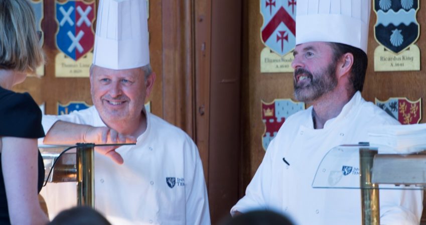 Chefs serving lunch in the Inner Temple