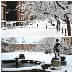 Garden and King's Bench Walk in the Snow
