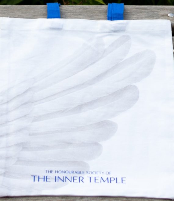 reverse of tote bag with wing image