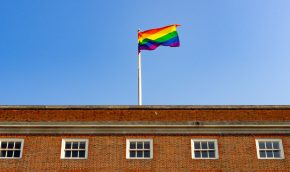 Pride Flag over Treasury Building