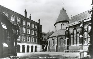 Pre war exterior of the Temple Church