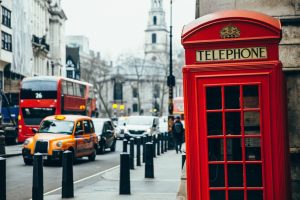 A Red Telephone Box on Fleet Street