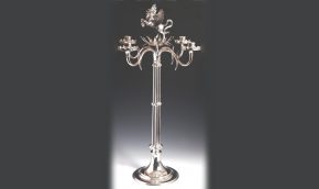 Silver candelabra by Anthony Elson