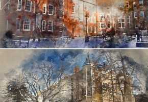 Hare Ct and Paper Bldgs in Snow