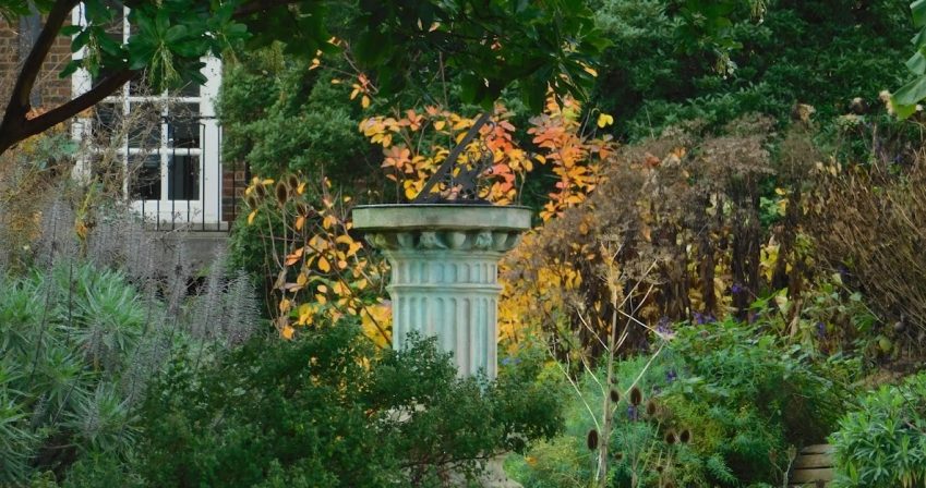 The sundial in late autumn