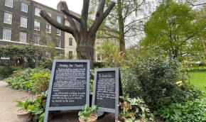 Monolith in the woodland garden