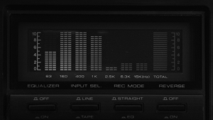 black and shite shot of a hifi graphic equaliser